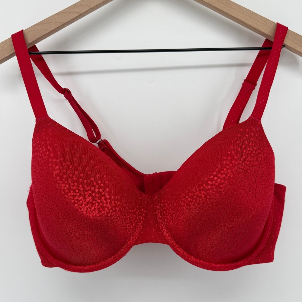 Wacoal Back Appeal T-Shirt Bra Red 36DD Full Coverage Back Smoothing 853303